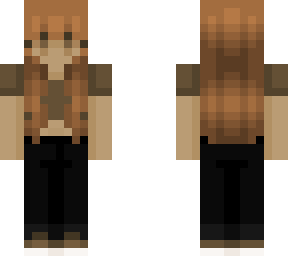 . ginger with brown crop top and black jeans brown shoes