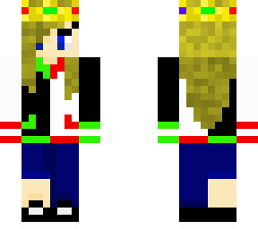 blonde girl w/ ranboo varsity jacket and crown