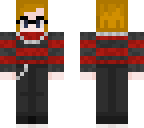 emo boy red sweater glasses