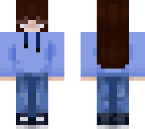 blue hoodie girl