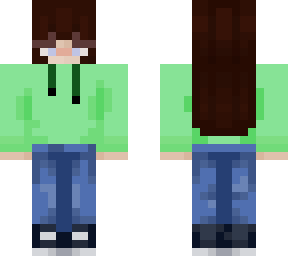 green hoodie girl