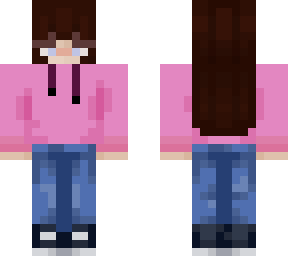 pink hoodie girl