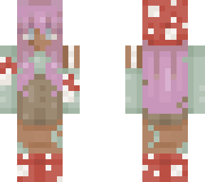 not my skin black mushroom girl with purple/pink hair