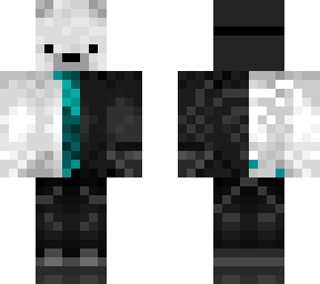 blue pixel bear in a suit