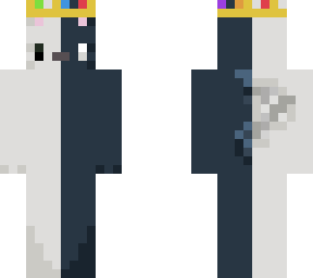 black&white cat w/ crown