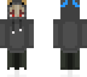 blond boy in black and blue hoodie