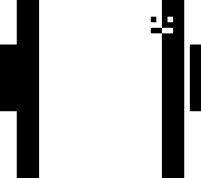 backward black and white half (+mouth)