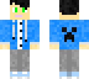 blue jacket with headphones