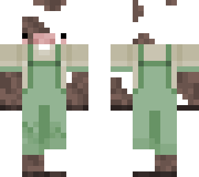 green overalls cow skin