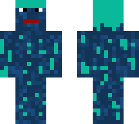 ivisible under sea with mouth and eyes and hair