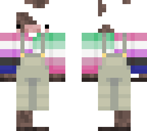 pride (genderfluid, abro) overalls cow skin