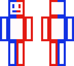 white blue red block