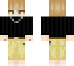 black knit long sleeve shirt with khaki trousers