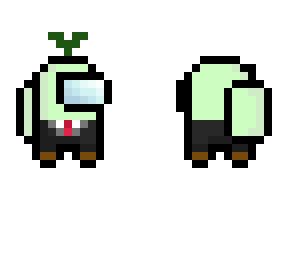 suited up among us with leaf