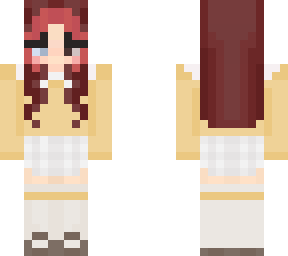 red hair girl yellow sweater