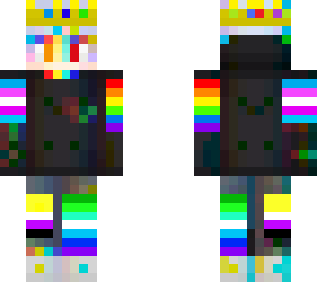 a boy has pride flags (with techno crown)