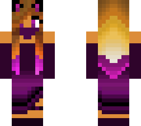 magenta fox girl in dress