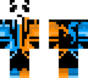 orange and blue panda boi