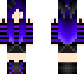 purple gradient with black clothes female skin