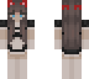 dark red cat maid