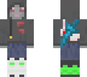 gray rabbit in a hood. (ears are on the sides)