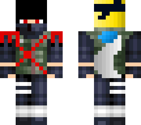 kakashi with black hair and naruto mixed