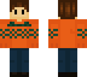 the orange sweater
