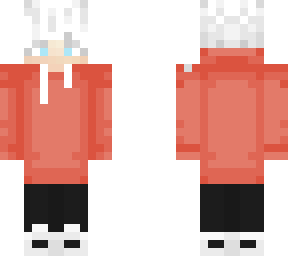 boy with red pull and white hair