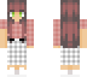 checked shirt and pants, girl