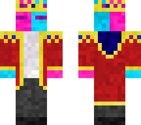 cotton candy enderman with technoblade style clothes