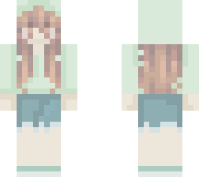 girl with jean shorts and a pastel jacket