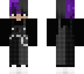 split hair black + purple boy