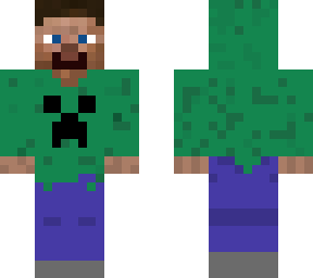 steve with creeper hoodie