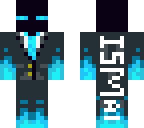 blue enderman in a suit