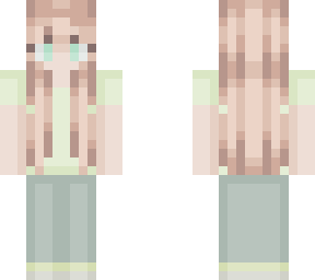 girl with pastel green shirt and jeans
