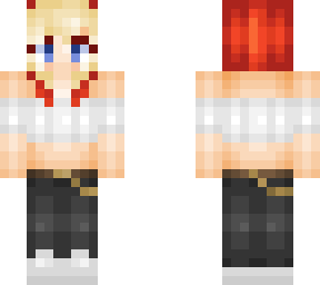 redhead with bleached bangs
