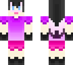 black/purple/pink kitty girl skin