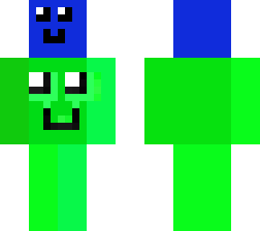 blue and green smile