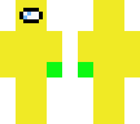 yellow amogus with green glove