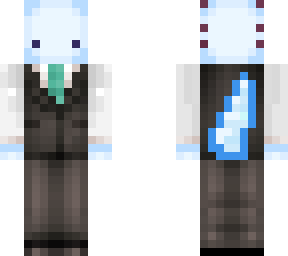 blue axolotl in a suit