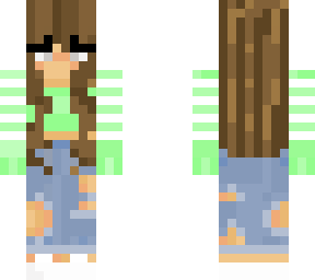brown haired girl with green crop