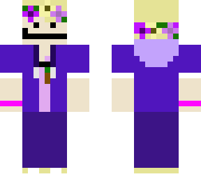 guy in purple/pink with flower crown
