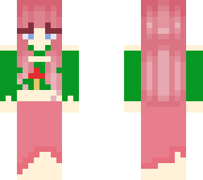 pink haired girl with mushroom sweater
