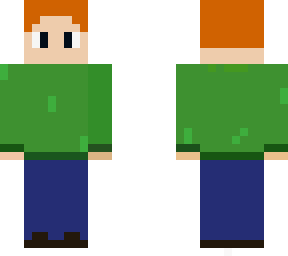 red head green shirt
