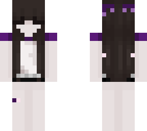 purple ****, long brown hair