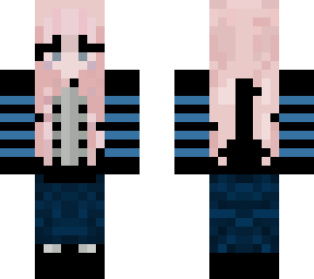 skeleton pink hair girl
