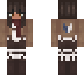south asian female aot w mikasa scarf