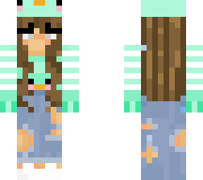 torquoise duck girl with torquoise and white striped jacket and duck hat
