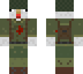 wwii american chicken soldier with bullet wound