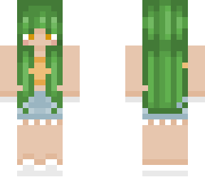 cute summer girl with green hair